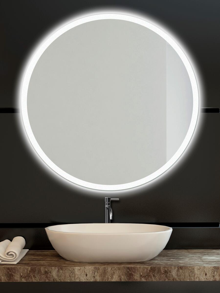 Zrcadlo kruh kulaté ⌀ 100 cm LED podsvícení okraj MOONLIGHT RONDE